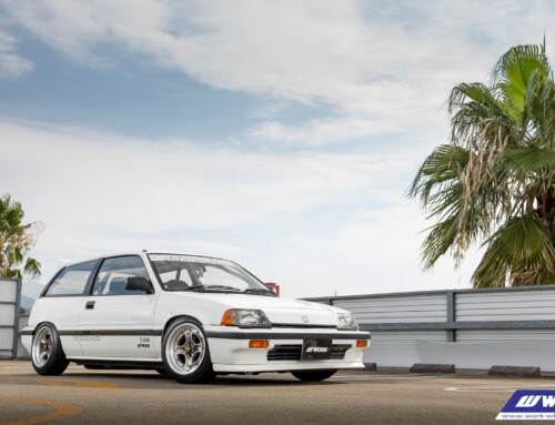 FIVE MART Honda Civic on WORK Equip 40 in Brut Silver (BSL) Finish with Hairline Barrel – Photo by WORK Wheels Japan