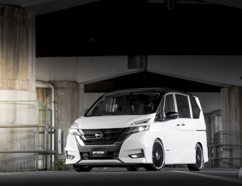 SUNYARD Nissan Serena on WORK Lanvec LF1 in Black (BLK) Finish – Photo by WORK Wheels Japan