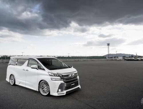 AXIS STYLING Toyota Vellfire on WORK Gnosis GR204 in Brush Silver Clear (BRU) Finish – Photo by WORK Wheels Japan