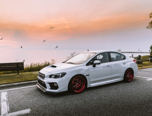 Swelly Nelly’s (@swellynelly.wrx) Subaru WRX on WORK Emotion D9R in Candy Red (CAR) Finish